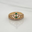 Anillo Corona 3.2gr / T6 3/4 / 2cm / Dos Oros Amarillo Blanco 18K $