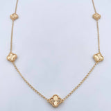 Cadena Espiga Trebol Gradual 9.15gr / 48.7cm-51.1cm / 1.5mm Diamantada Oro Amarillo Nac.Esp. 18K $