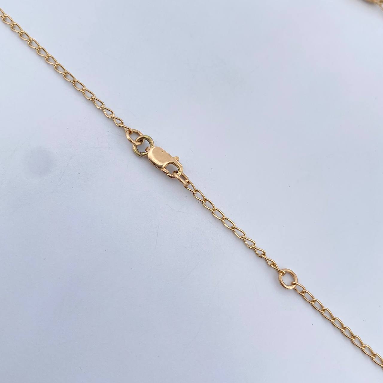 Cadena Espiga Trebol Gradual 9.15gr / 48.7cm-51.1cm / 1.5mm Diamantada Oro Amarillo Nac.Esp. 18K $