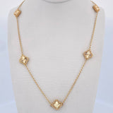 Cadena Espiga Trebol Gradual 9.15gr / 48.7cm-51.1cm / 1.5mm Diamantada Oro Amarillo Nac.Esp. 18K $