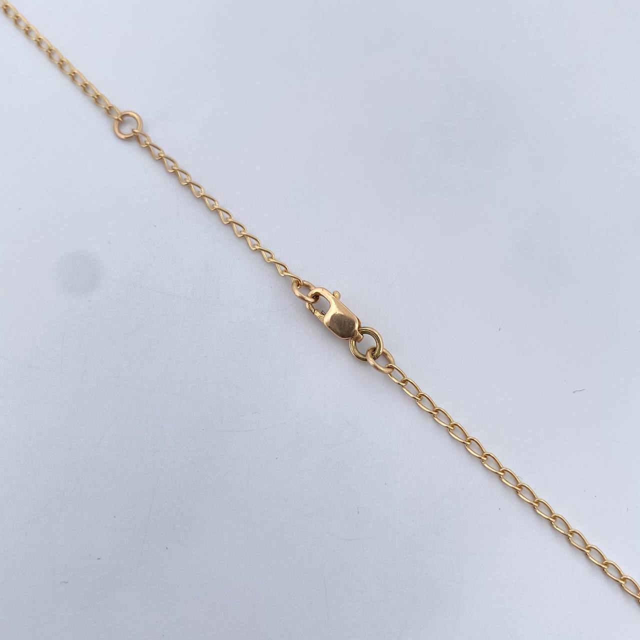 Cadena Espiga Trebol Gradual 7.95gr / 45.6cm-49.6cm / 1.5mm Onix Negro Oro Amarillo Nac.Esp. 18K $