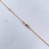 Cadena Espiga Trebol Gradual 7.95gr / 45.6cm-49.6cm / 1.5mm Onix Negro Oro Amarillo Nac.Esp. 18K $