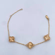Pulso Espiga Trebol  Gradual 4.7gr / 16.2cm-19cm / 1.4mm Diamantado Oro Amarillo Nac.Esp. 18K $