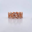 Anillo Cubano 16.6gr / T9 1/2 / Circones Blancos Oro Rosa 18K $