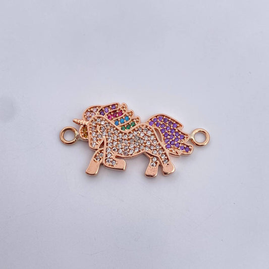 Herraje Unicornio 5.35gr / 3.3cm / Circones De Colores Oro Amarillo 18K $