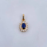 Dije Halo 1.35gr / 1.8cm / Circones Azul Blancos Oro Amarillo 18K &