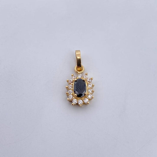 Dije Halo 1.35gr / 1.8cm / Circones Negro Blancos Oro Amarillo 18K &