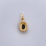 Dije Halo 1.35gr / 1.8cm / Circones Negro Blancos Oro Amarillo 18K &