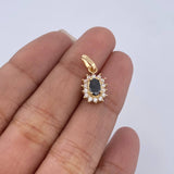 Dije Halo 1.35gr / 1.8cm / Circones Negro Blancos Oro Amarillo 18K &