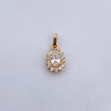 Dije Halo 1.35gr / 1.8cm / Circones Blancos Oro Amarillo 18K &