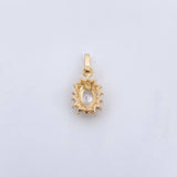 Dije Halo 1.35gr / 1.8cm / Circones Blancos Oro Amarillo 18K &
