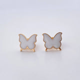 Topos Mariposa 2.4gr / Electroestatico Blanco Oro Amarillo 18K &