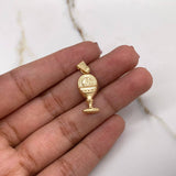 Dije Caliz 1.1gr / 2.8cm / Troquelado Oro Amarillo 18K #