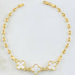 Pulso GC Trebol Blanco 4.95gr / 18.5cm / Oro Amarillo Nac.Esp. 18K ©