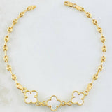 Pulso GC Trebol Blanco 4.95gr / 18.5cm / Oro Amarillo Nac.Esp. 18K ©