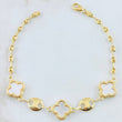 Pulso GC Trebol Blanco 6.25gr / 19cm / Oro Amarillo Nac.Esp. 18K ©