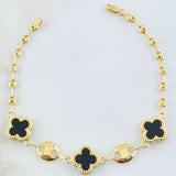 Pulso GC Trebol Negro 6.1gr / 18.5cm / Oro Amarillo Nac.Esp. 18K ©