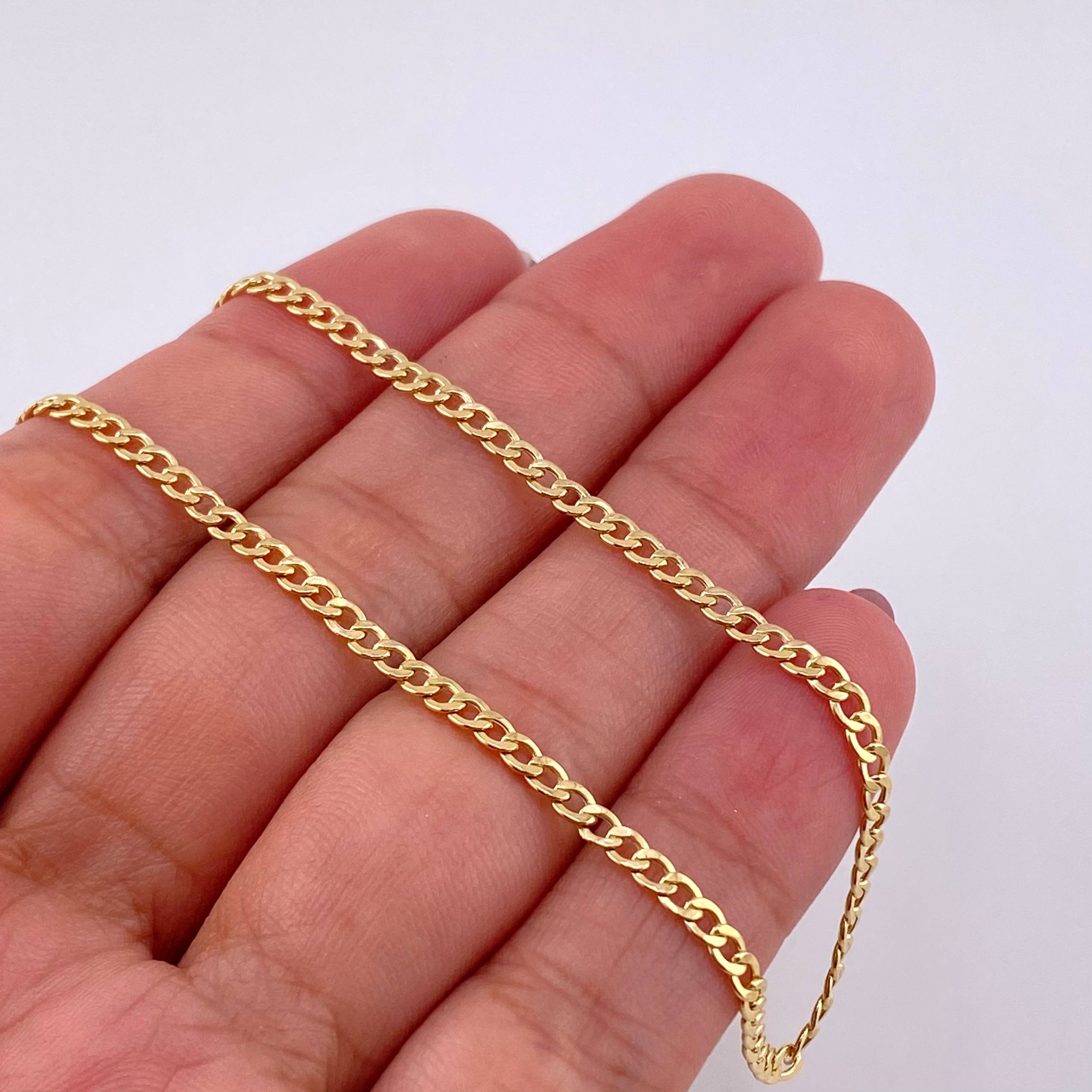 Cadena Cubana 2g / 49.5cm / 2.4mm Oro Amarillo 18K