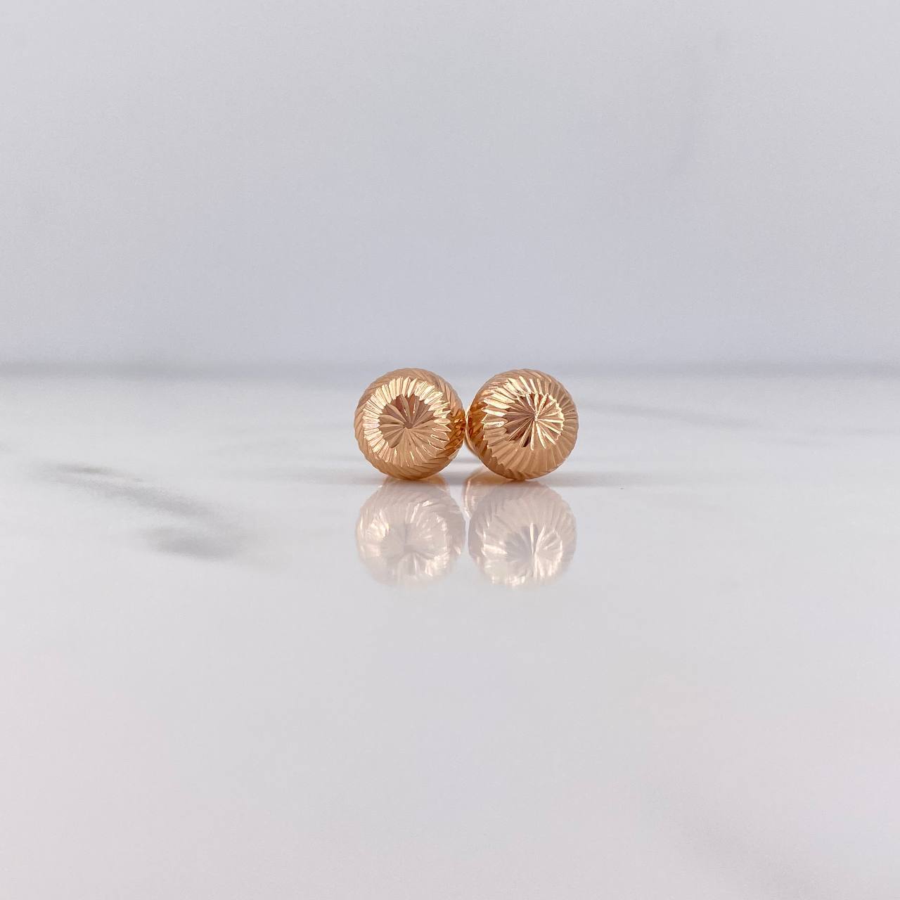 Topos Bola 0.95gr / 8mm Diamantadas Oro Rosa 18K $