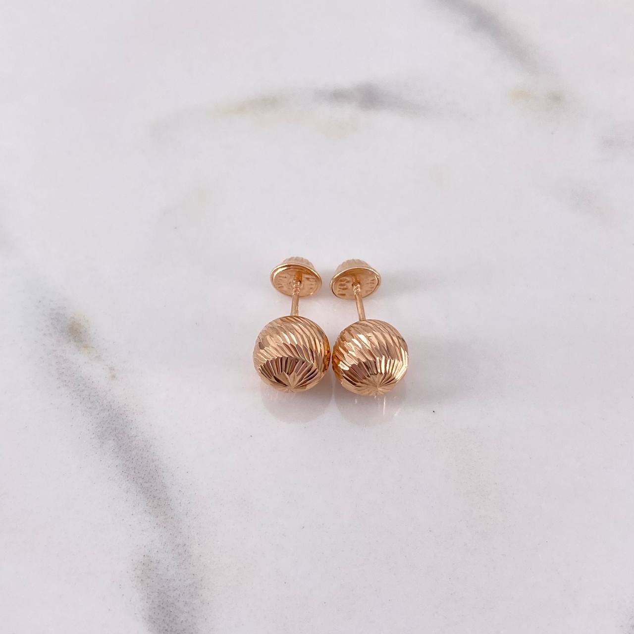 Topos Bola 0.95gr / 8mm Diamantadas Oro Rosa 18K $