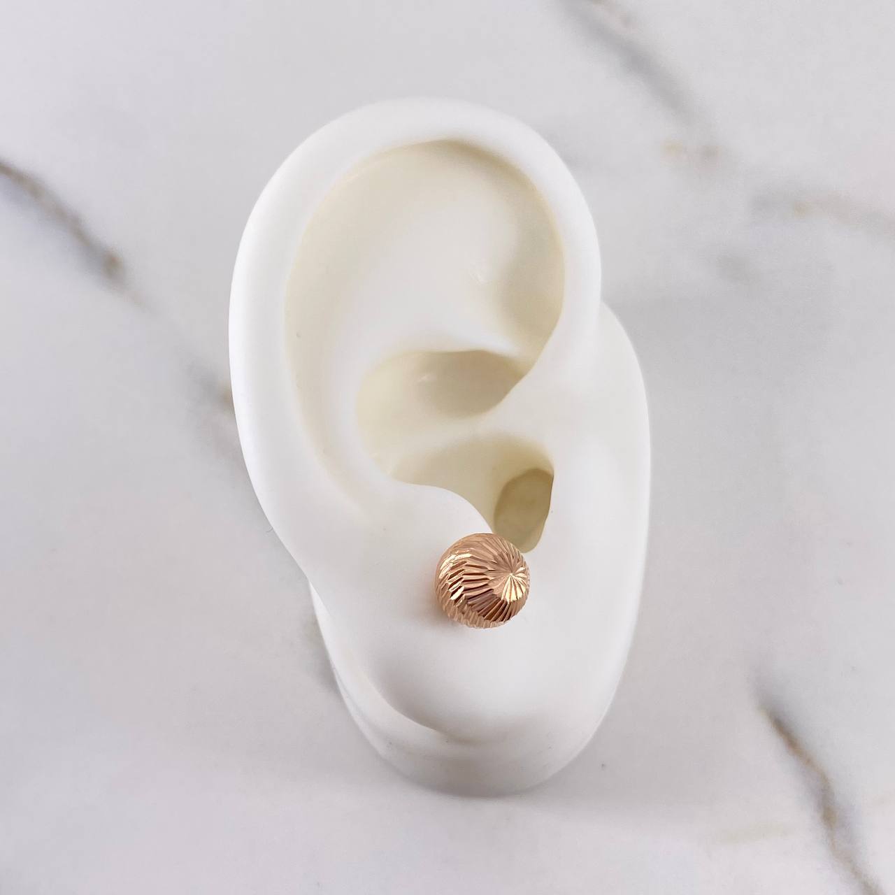 Topos Bola 0.95gr / 8mm Diamantadas Oro Rosa 18K $