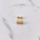 Topos Bola 0.7gr / 6mm Diamantadas Oro Amarillo 18K $