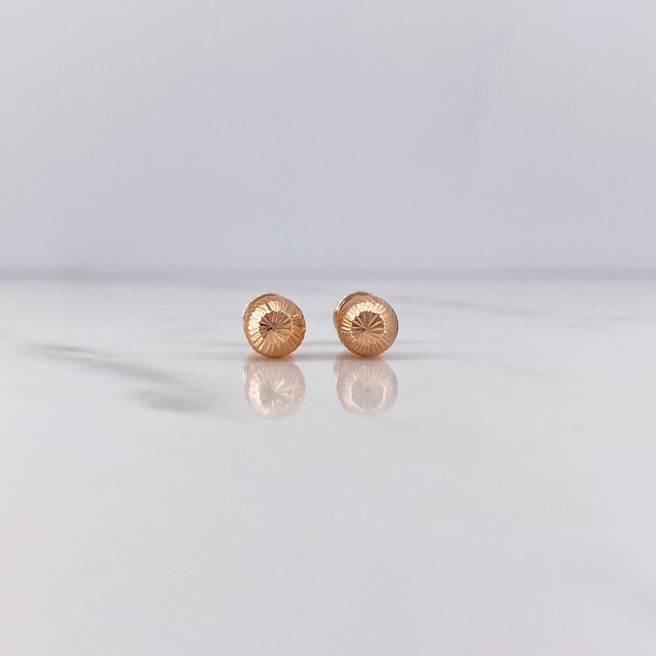 Topos Bola 0.7gr / 6mm Diamantadas Oro Rosa 18K $