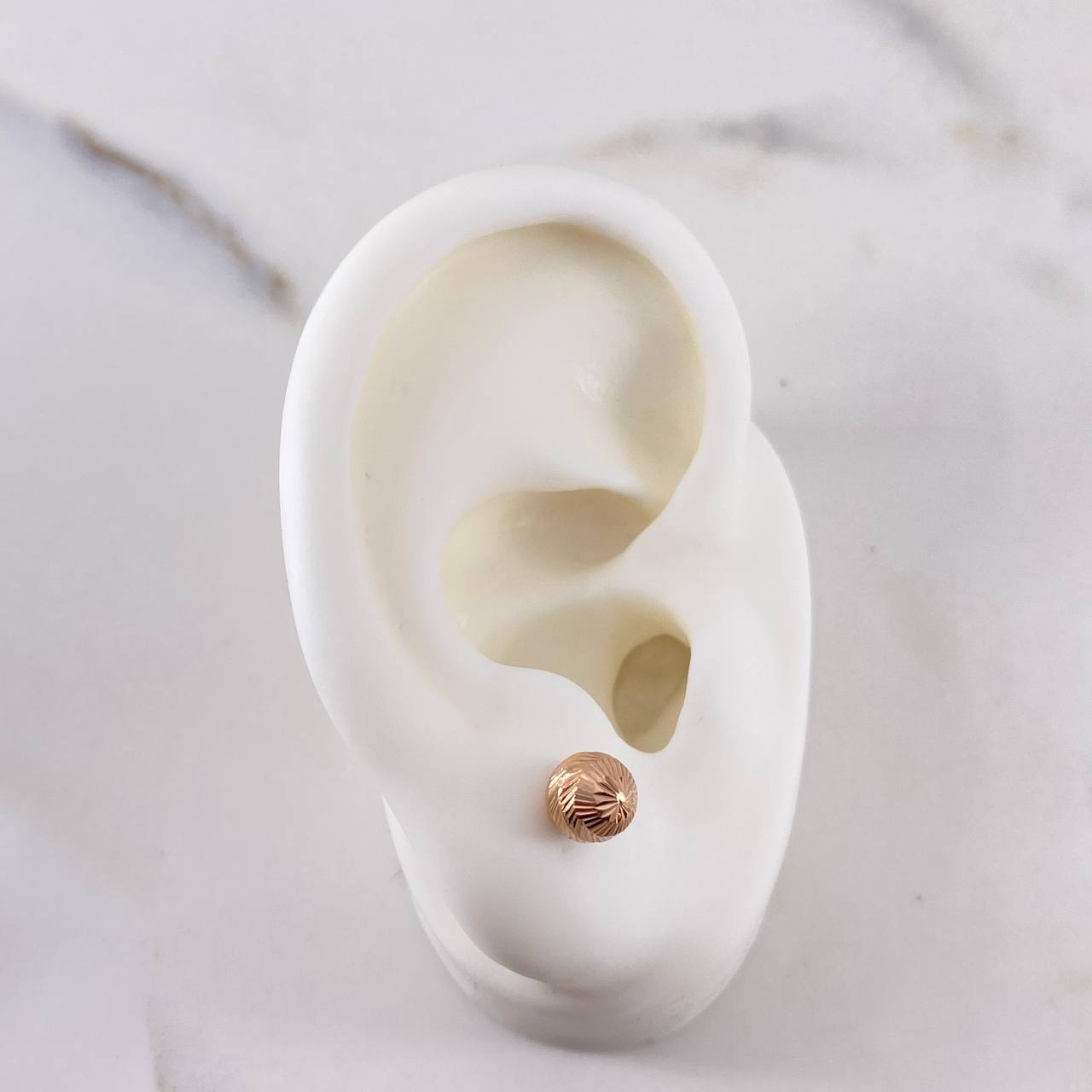 Topos Bola 0.7gr / 6mm Diamantadas Oro Rosa 18K $