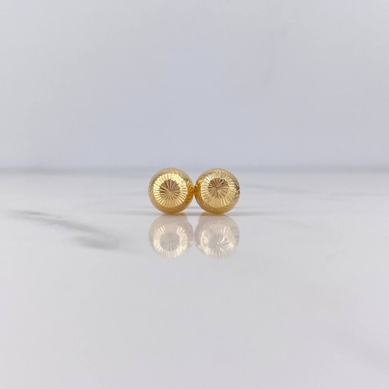 Topos Media Bola 0.9gr / 8mm Diamantadas Oro Amarillo 18K $