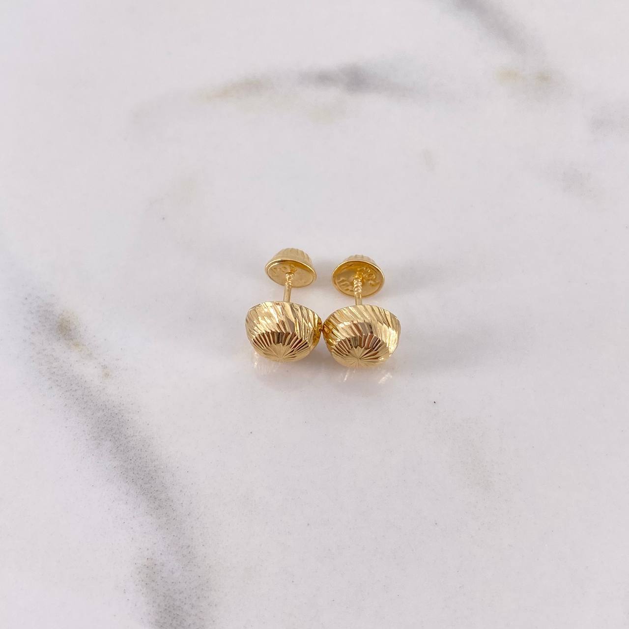 Topos Media Bola 0.9gr / 8mm Diamantadas Oro Amarillo 18K $