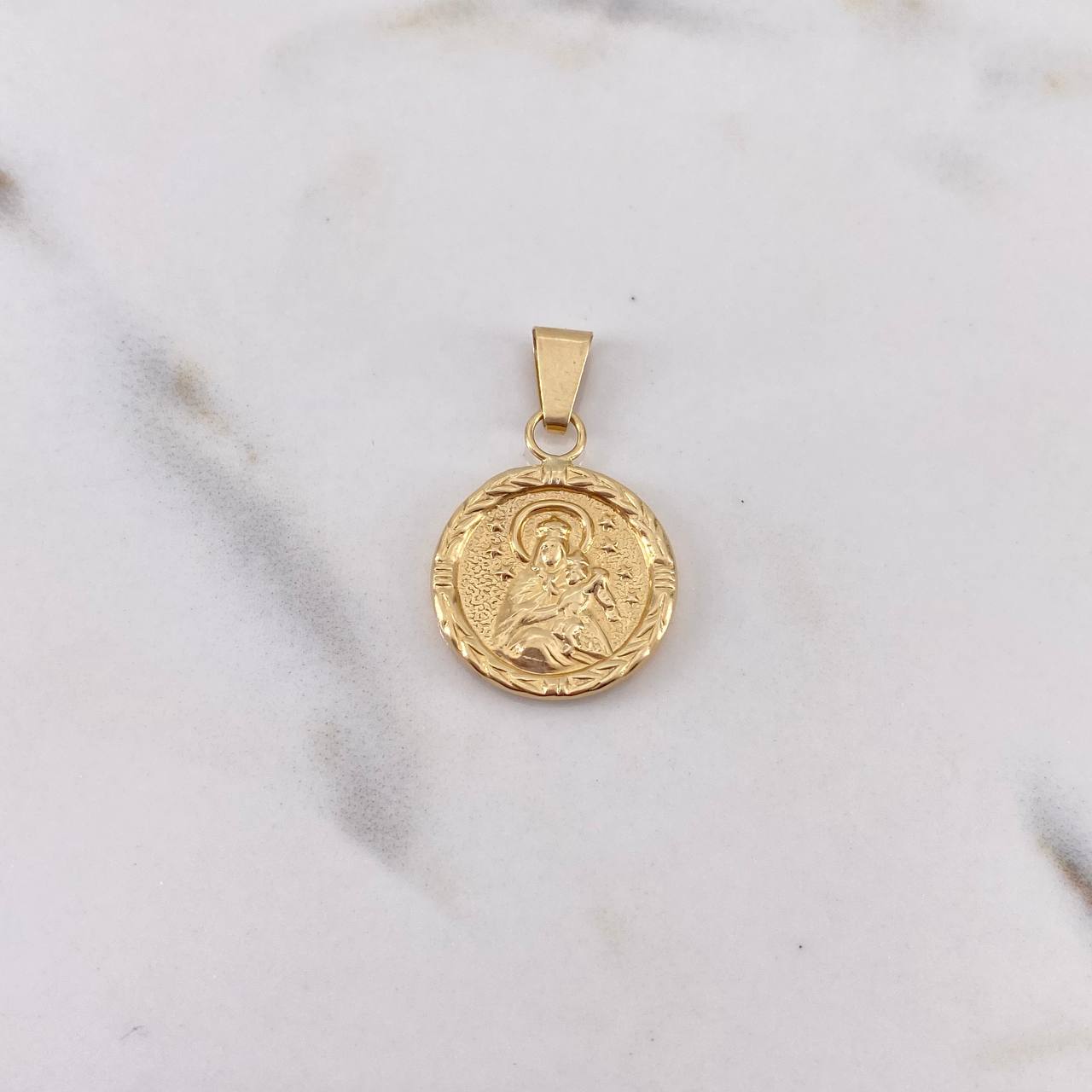 Dije Sagrado Corazon 1.5gr / 2.7cm / Virgen Del Carmen Troquelado Oro Amarillo 18K &