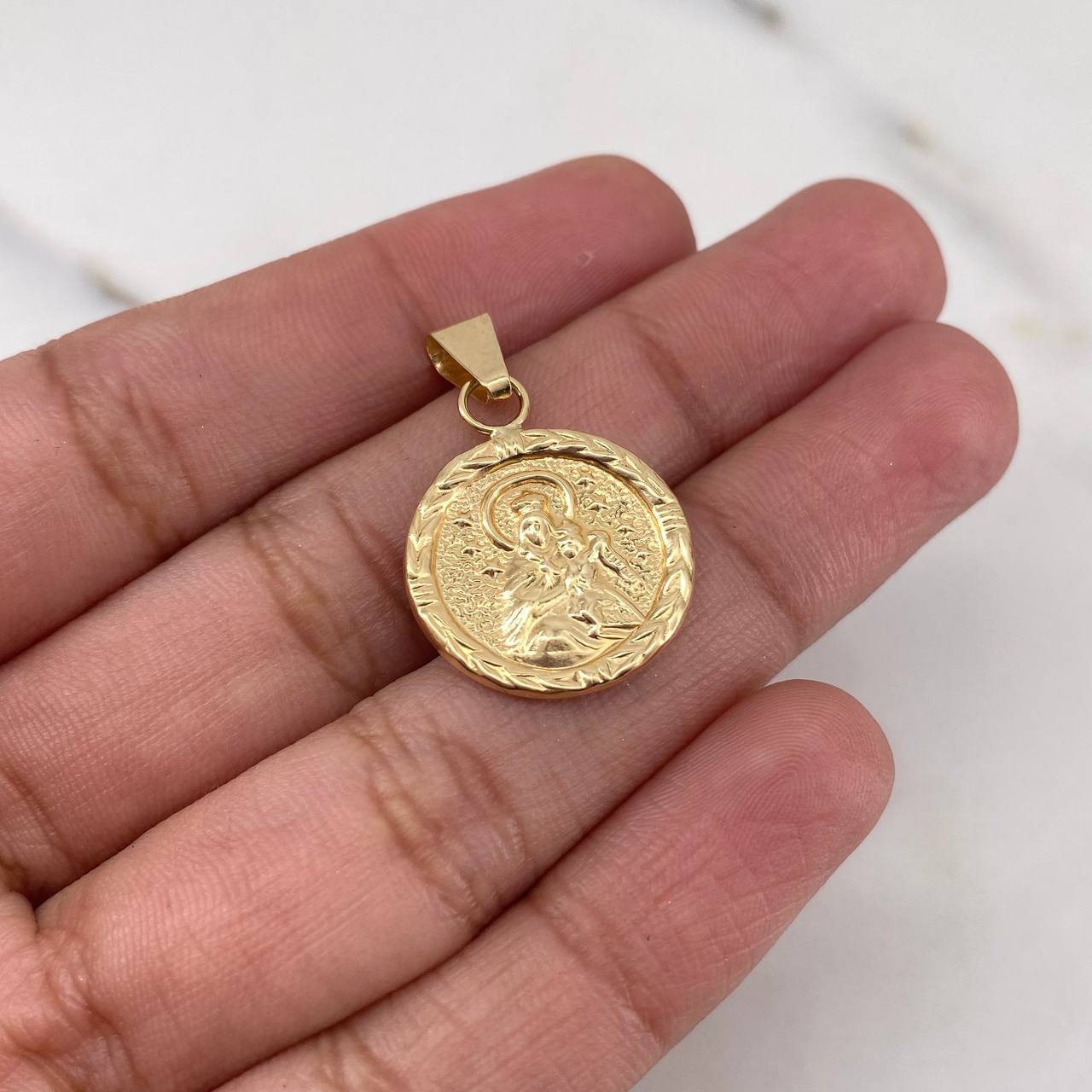 Dije Sagrado Corazon 1.5gr / 2.7cm / Virgen Del Carmen Troquelado Oro Amarillo 18K &