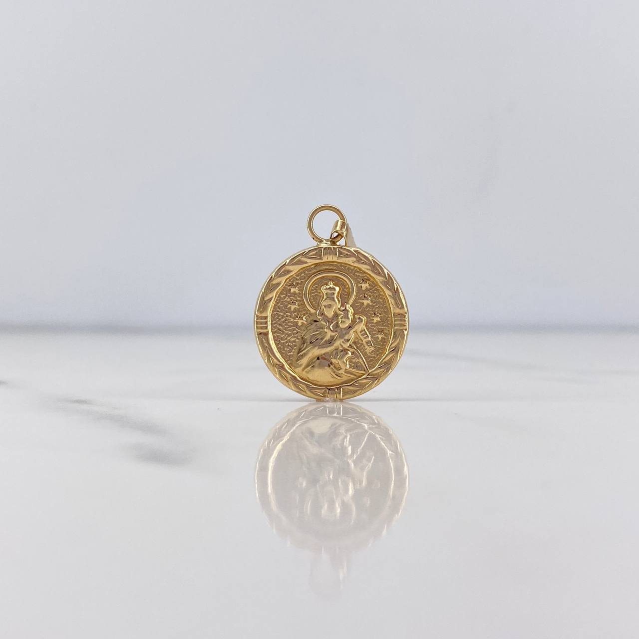 Dije Sagrado Corazon 1.5gr / 2.7cm / Virgen Del Carmen Troquelado Oro Amarillo 18K &