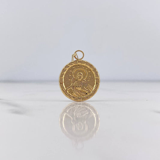 Dije Sagrado Corazon 1.5gr / 2.7cm / Virgen Del Carmen Troquelado Oro Amarillo 18K &
