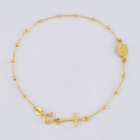 Pulso Denario Virgen Milagrosa 1.7 g / 17.5 cm / 1.8 mm Oro Amarillo 18K