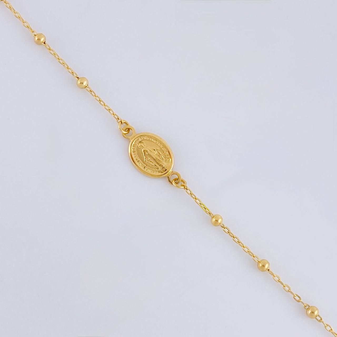 Pulso Denario Virgen Milagrosa 1.7 g / 18 cm / 1.8 mm Oro Amarillo 18K