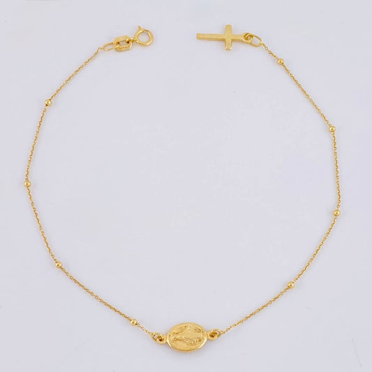 Pulso Denario Virgen Milagrosa 1.45 g / 21.4 cm / 1.5 mm Oro Amarillo 18K