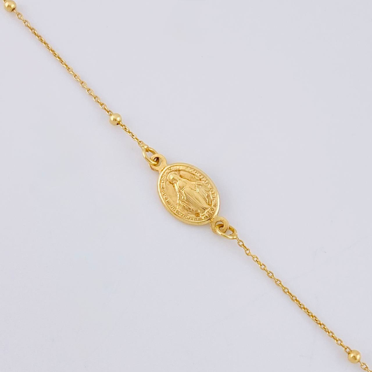 Pulso Denario Virgen Milagrosa 1.5 g / 20.5 cm / 1.5 mm Oro Amarillo 18K