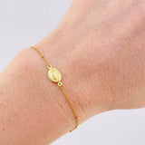 Pulso Denario Virgen Milagrosa 1.5 g / 20.5 cm / 1.5 mm Oro Amarillo 18K
