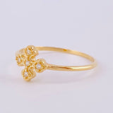 Anillo Cruz Floreada 1.2gr / T7 1/2 / Oro Amarillo 18K *