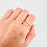 Anillo Cruz Floreada 1.2gr / T7 1/2 / Oro Amarillo 18K *