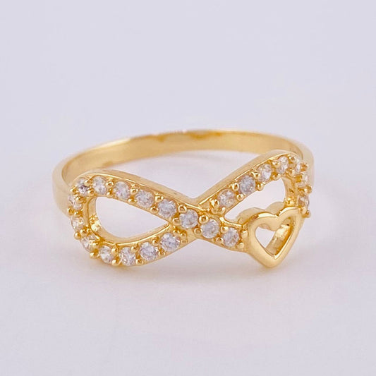 Anillo Infinito Corazón 1.85 g / T6 Oro Amarillo 18K