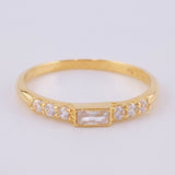 Anillo Baguette Seis Estrellas 1.55 g / T7 Oro Amarillo 18K