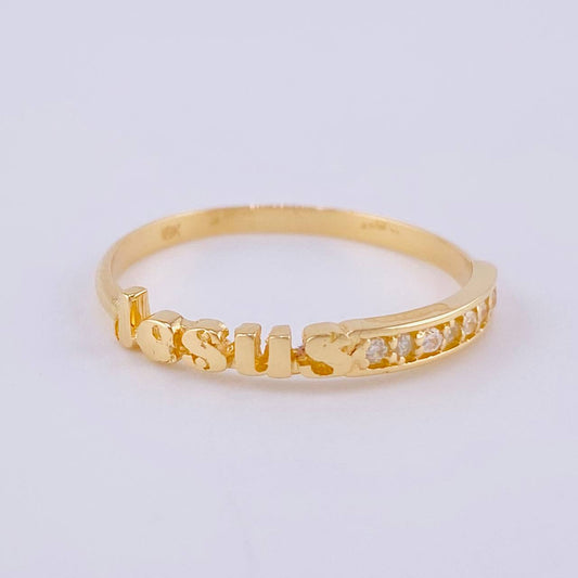 Anillo Jesús 1.5gr / T6 1/2 / Oro Amarillo 18K