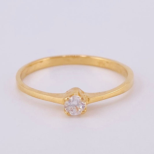 Anillo Solitario 1.4gr / T6 1/2 / Oro Amarillo 18K