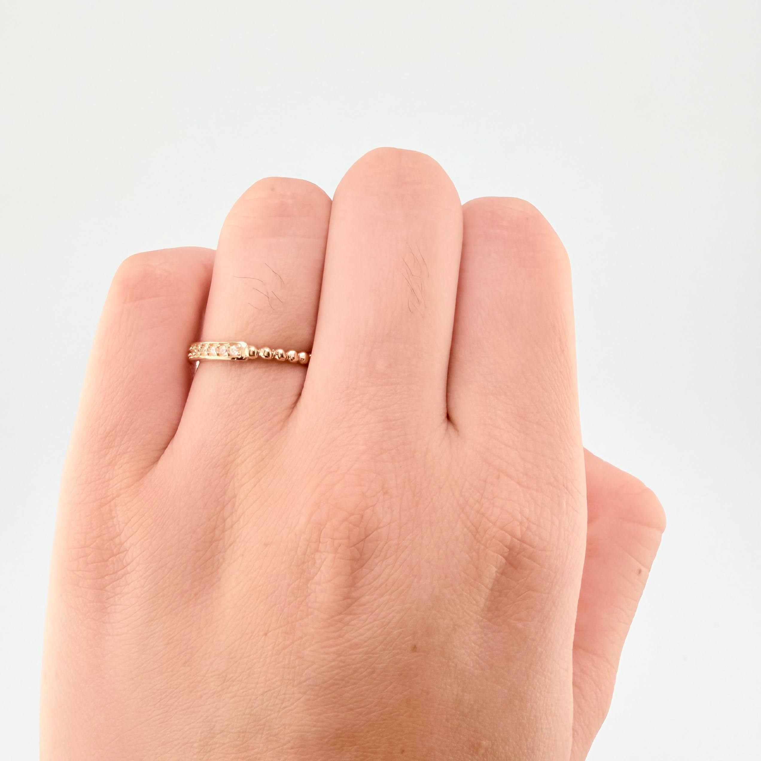 Anillo Carril Burbujas 1.95 g / T4 1/2 Oro Amarillo 18K