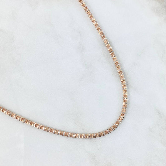 Cadena Ice 20.6gr / 60cm / 3.2mm Dos Oros Blanco Rosa 18K