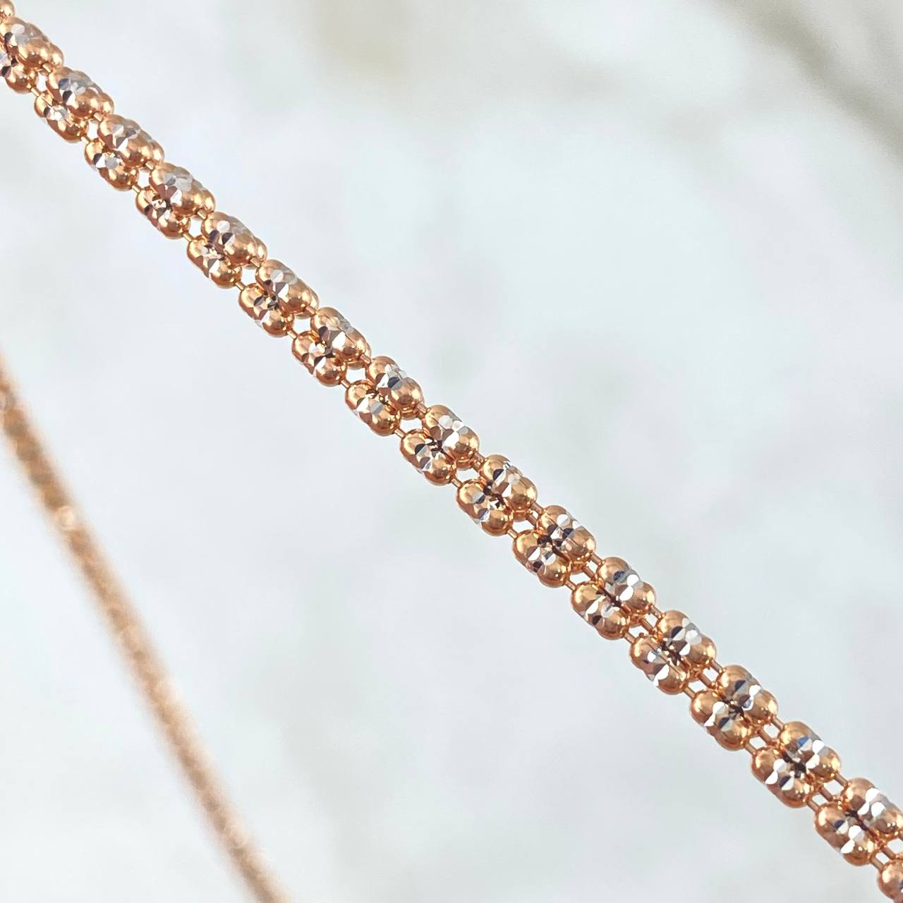 Cadena Ice 20.6gr / 60cm / 3.2mm Dos Oros Blanco Rosa 18K