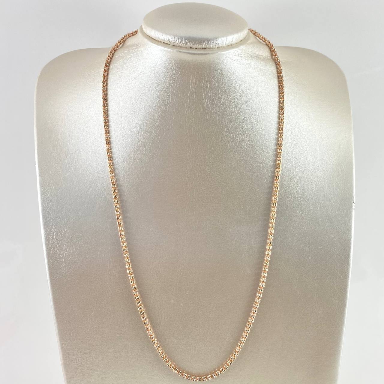 Cadena Ice 20.6gr / 60cm / 3.2mm Dos Oros Blanco Rosa 18K