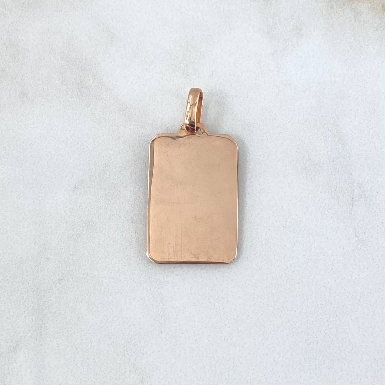 Dije Placa Rectangular Tribal 3.5gr / 2.8cm / Oro Rosa 18K ©